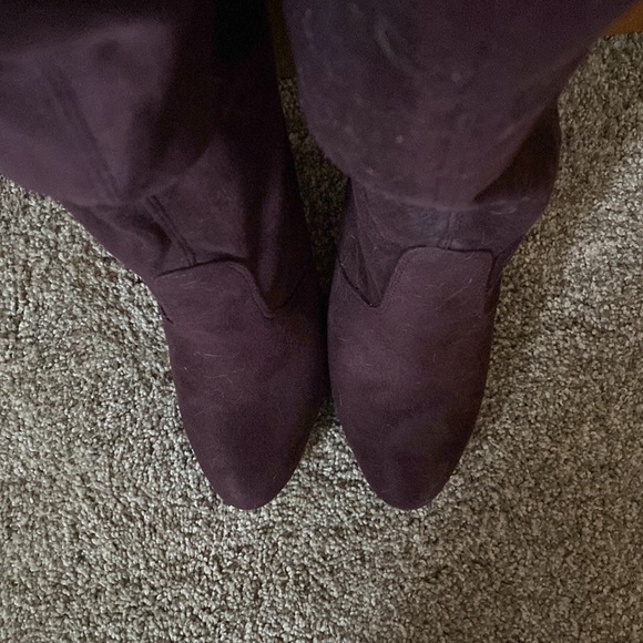 Maroon thigh high boots - Picture 2 of 5